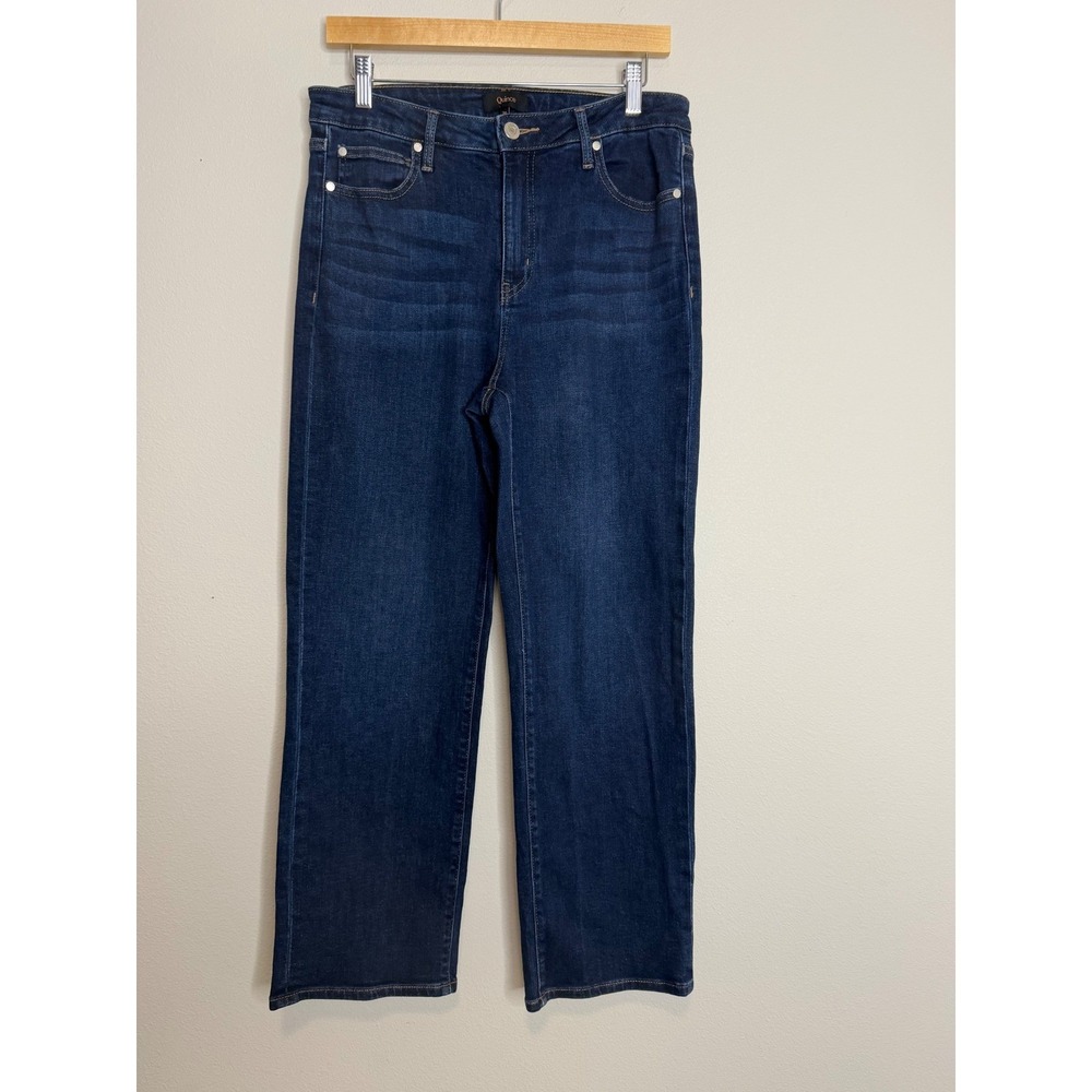 Quince‎ Dark Wash High Waisted Wide Leg Organic Cotton Denim Jeans Women's 30